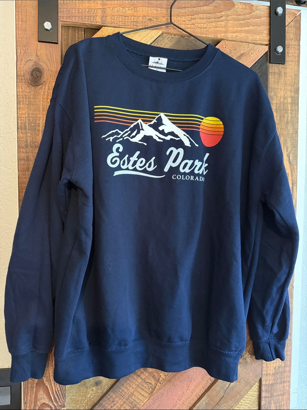 Estes Park Colorado Navy Graphic Sweatshirt - vintage vibes